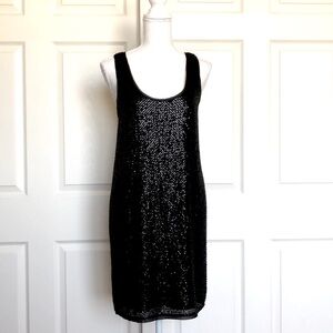 NWT DVF sequins black party silk dress size 6